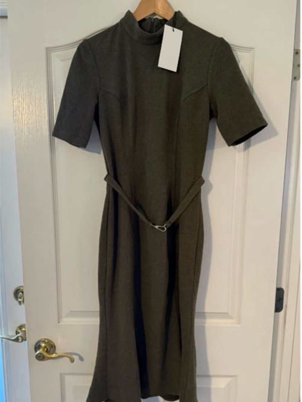 Zara Olive Green Midi Dress NWT Size Large